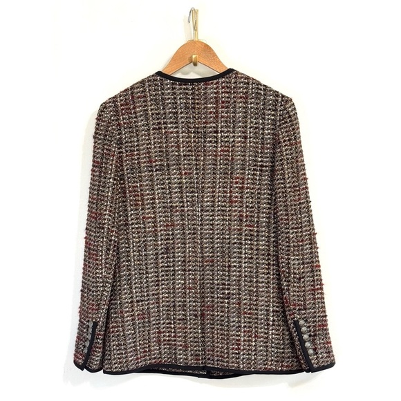 NWOT Veronica Beard Dickey Tweed Wool-Blend Watkins Collarless Jacket - Picture 5 of 7